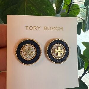 Tory Burch Milgrain Logo Studs